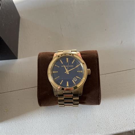 michael kors mens gold watch blue face|Men's Blue Designer Watches .